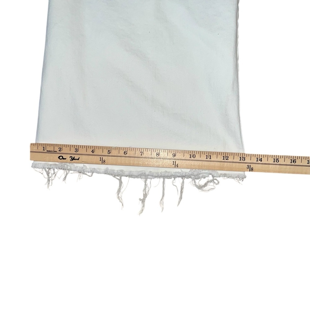 MOTHER White Flare Wide Leg Jeans with Frayed Hem - Picture 14 of 14
